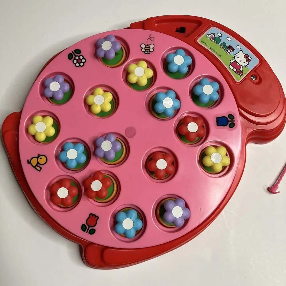 Hello Kitty Let’s Pick Flowers Game Let’s Go Fishing Game Sanrio 2012 Working